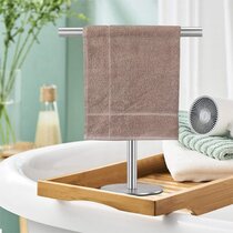 free standing bath towel rack brushed nickel